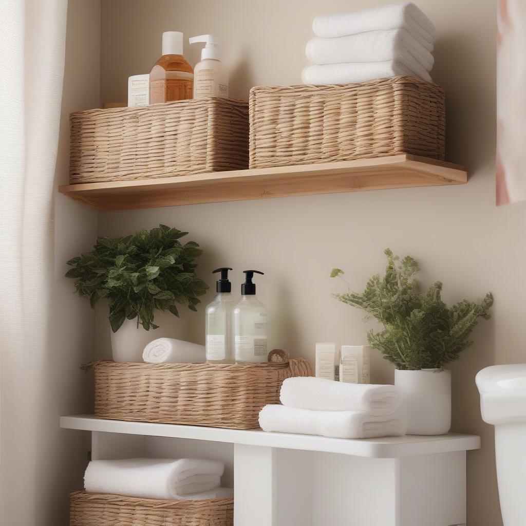 Organized-Bathroom-with-Wicker-Shelf