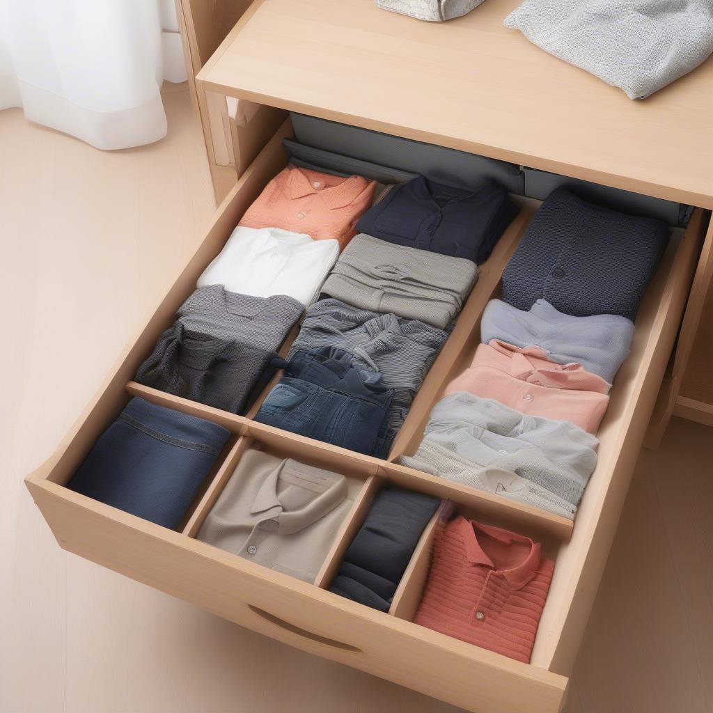 Organizing clothes in wicker under bed storage boxes