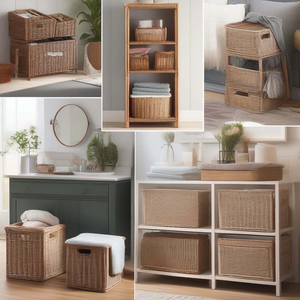 Organizing with Canadian Tire Wicker Storage