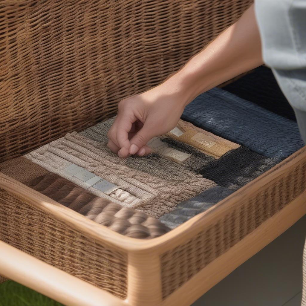 Outdoor Wicker Storage Bench Materials