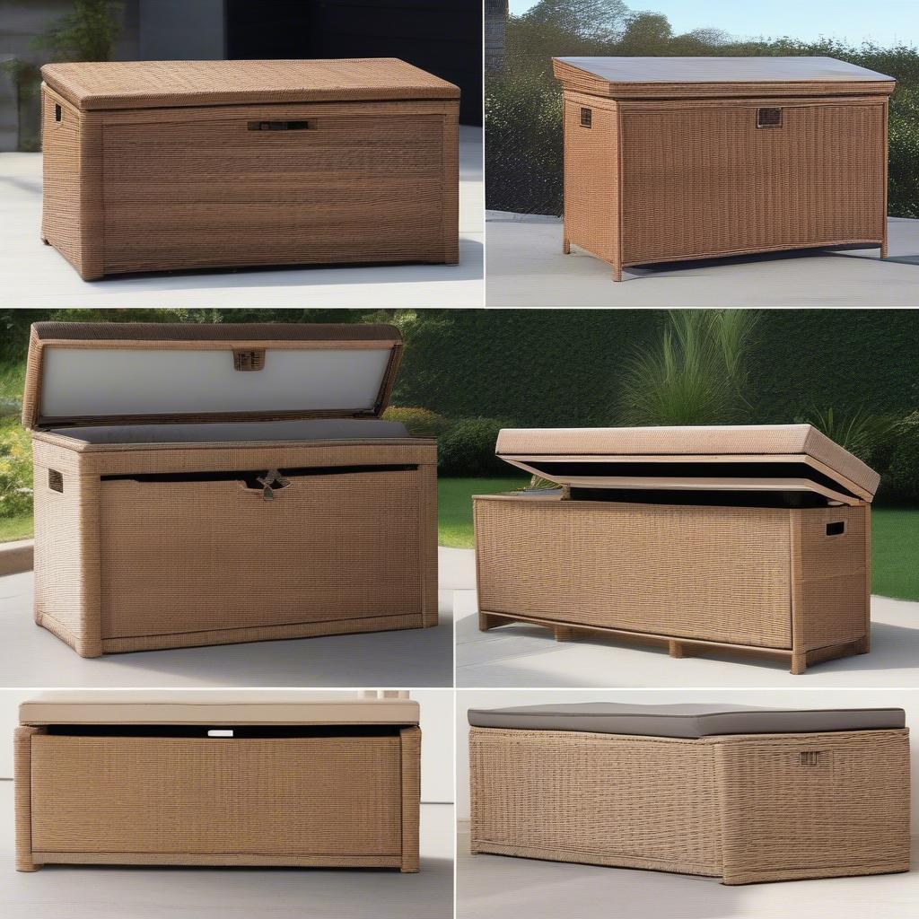 Outdoor Wicker Storage Bench Seat Box Sizes