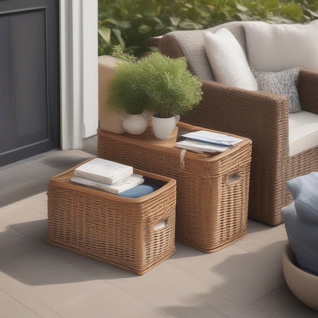 Outdoor Wicker Storage Decor Ideas