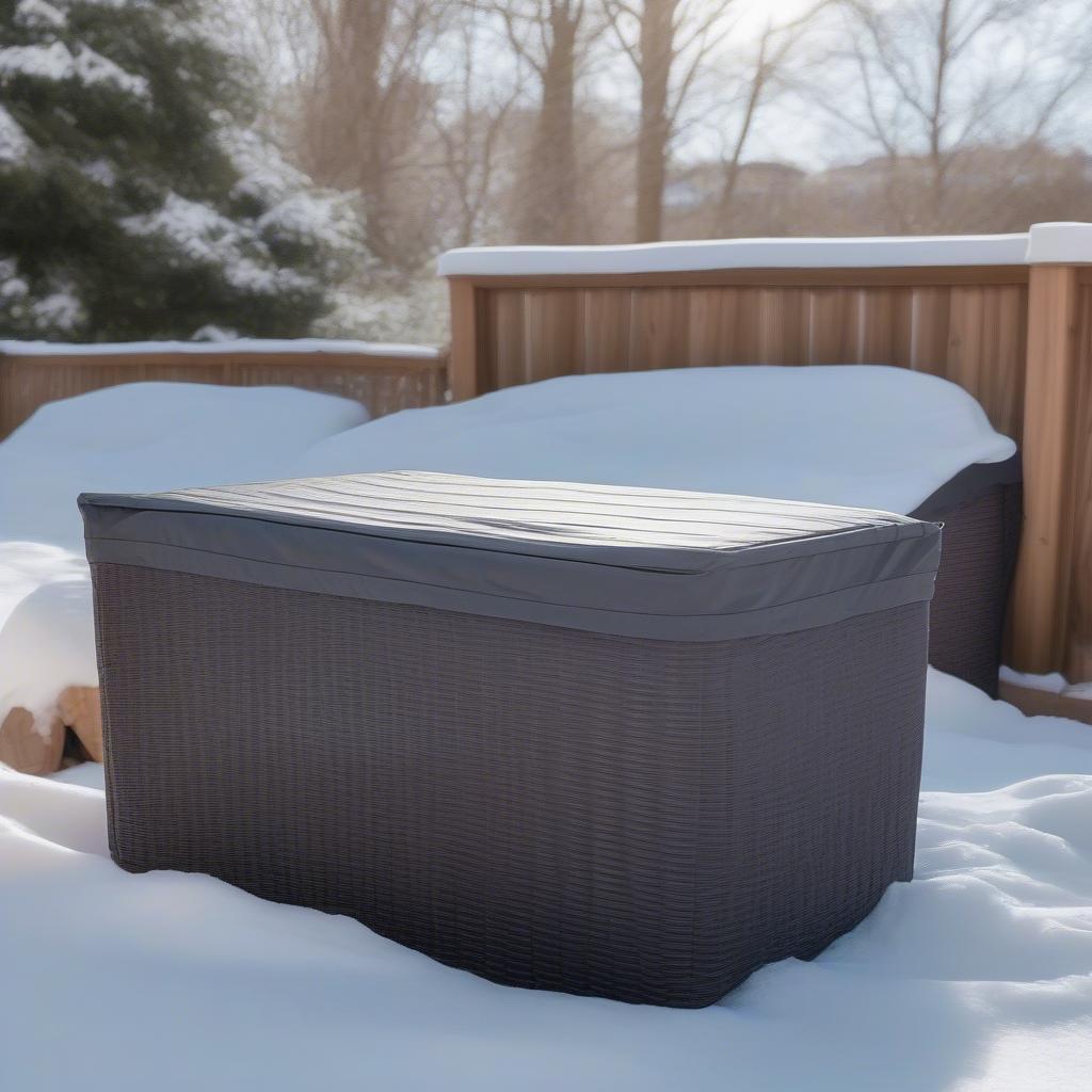 Storing an Outdoor Wicker Storage Side Table for Winter