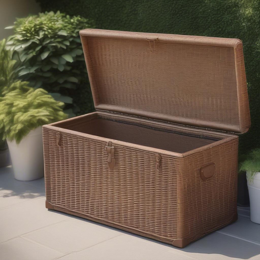 Durable Outdoor Wicker Storage Trunk