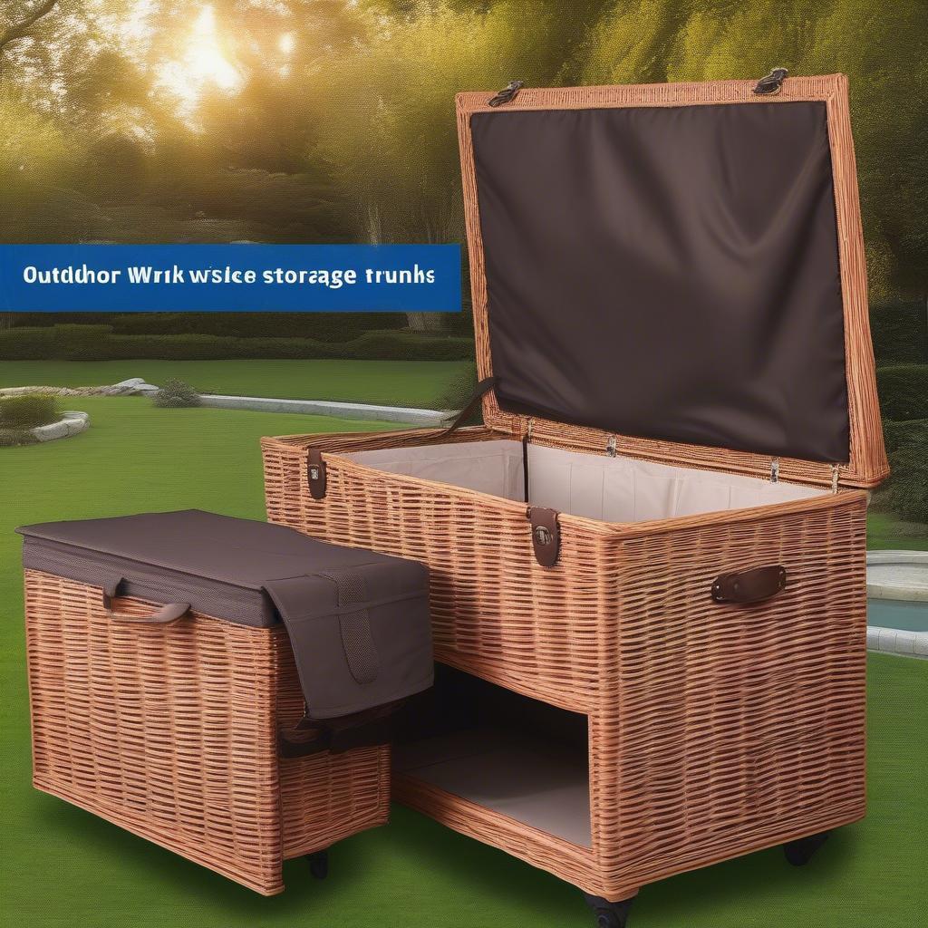 Outdoor Wicker Storage Trunk Features