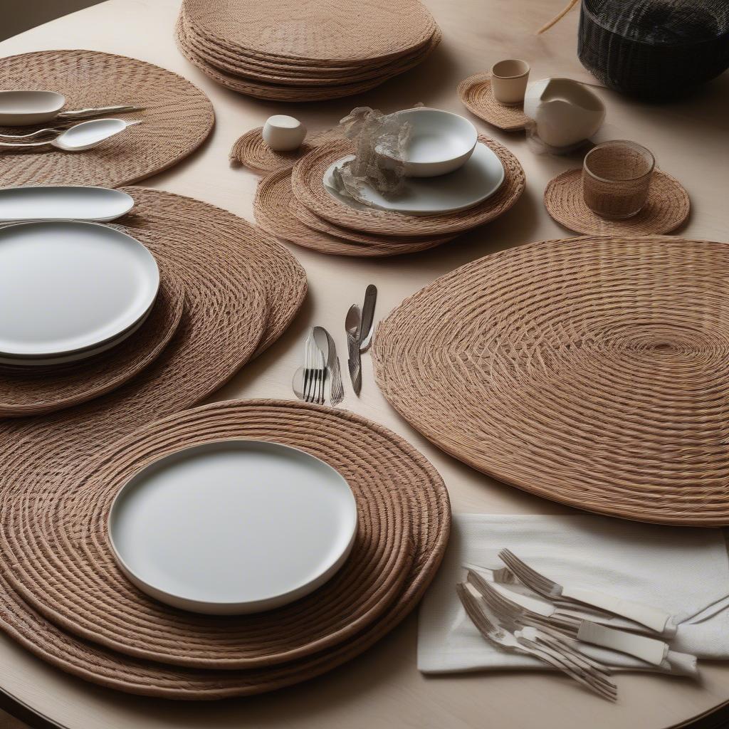 Oval Wicker Placemats Size Comparison