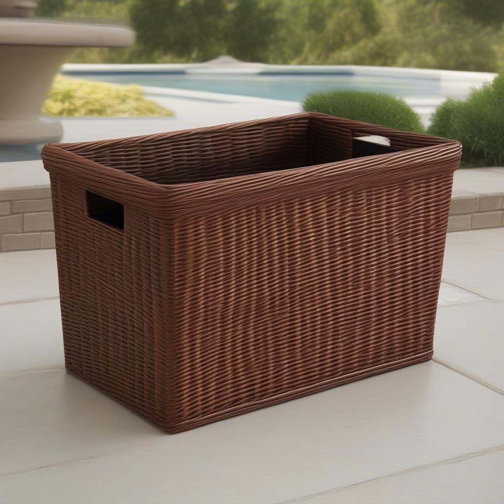 Various Palm Harbor Outdoor Wicker Storage Bins in Different Sizes and Styles