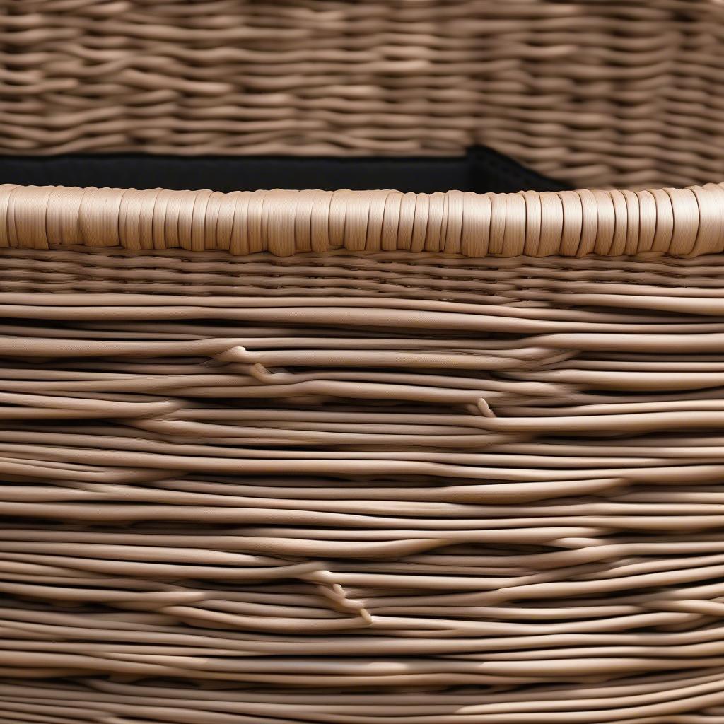 Close-up of PE Wicker Storage Box Weave