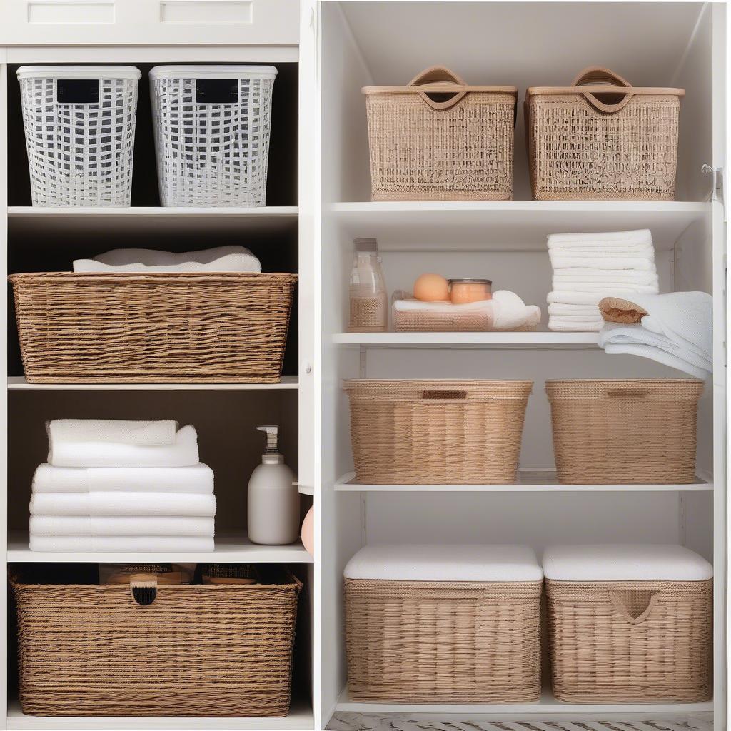 Plastic Wicker Storage for Home Organization