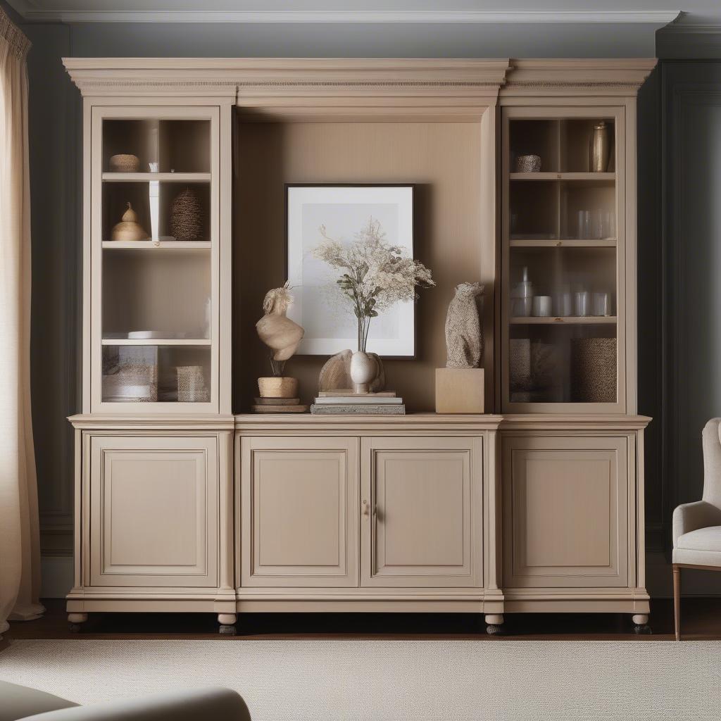 The p.s. wick cabinet grand placed in a stylish living room setting, showcasing its versatility and elegant design.