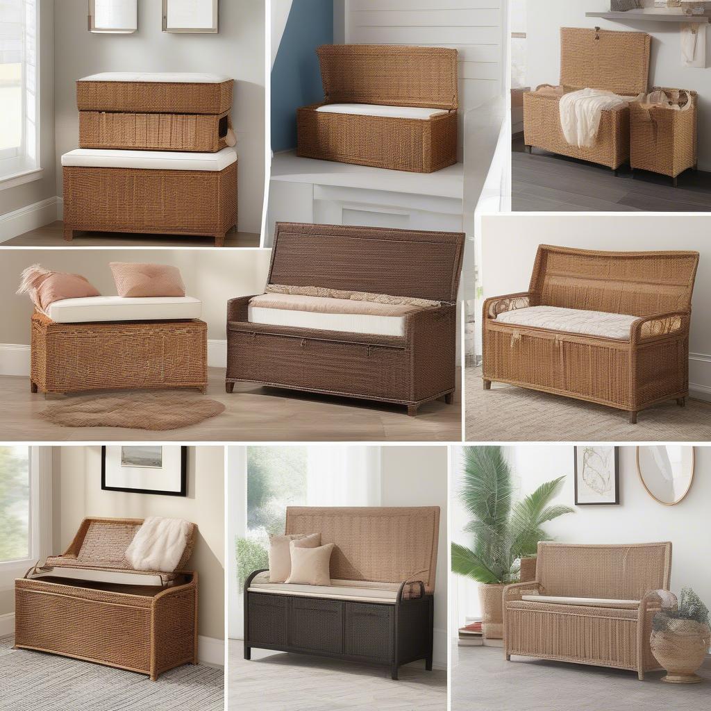 Quinto Wing Wicker Storage Bench Styles and Placement Ideas