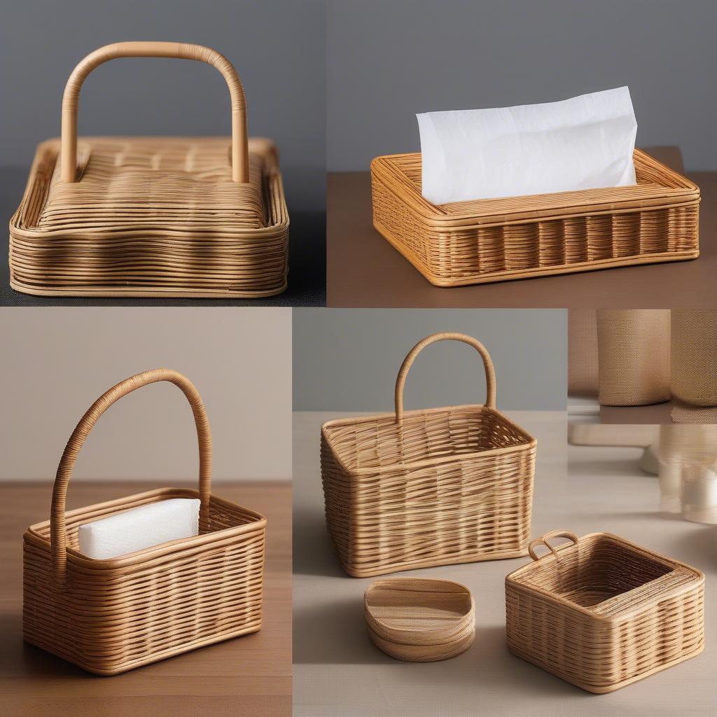 Stylish Rattan Tissue Paper Holders