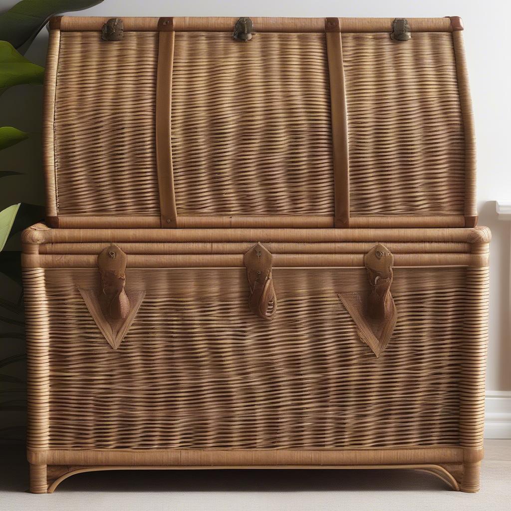 Comparing rattan and wicker storage trunks