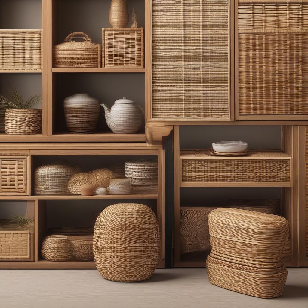 Rattan and Wicker Cabinet Inserts