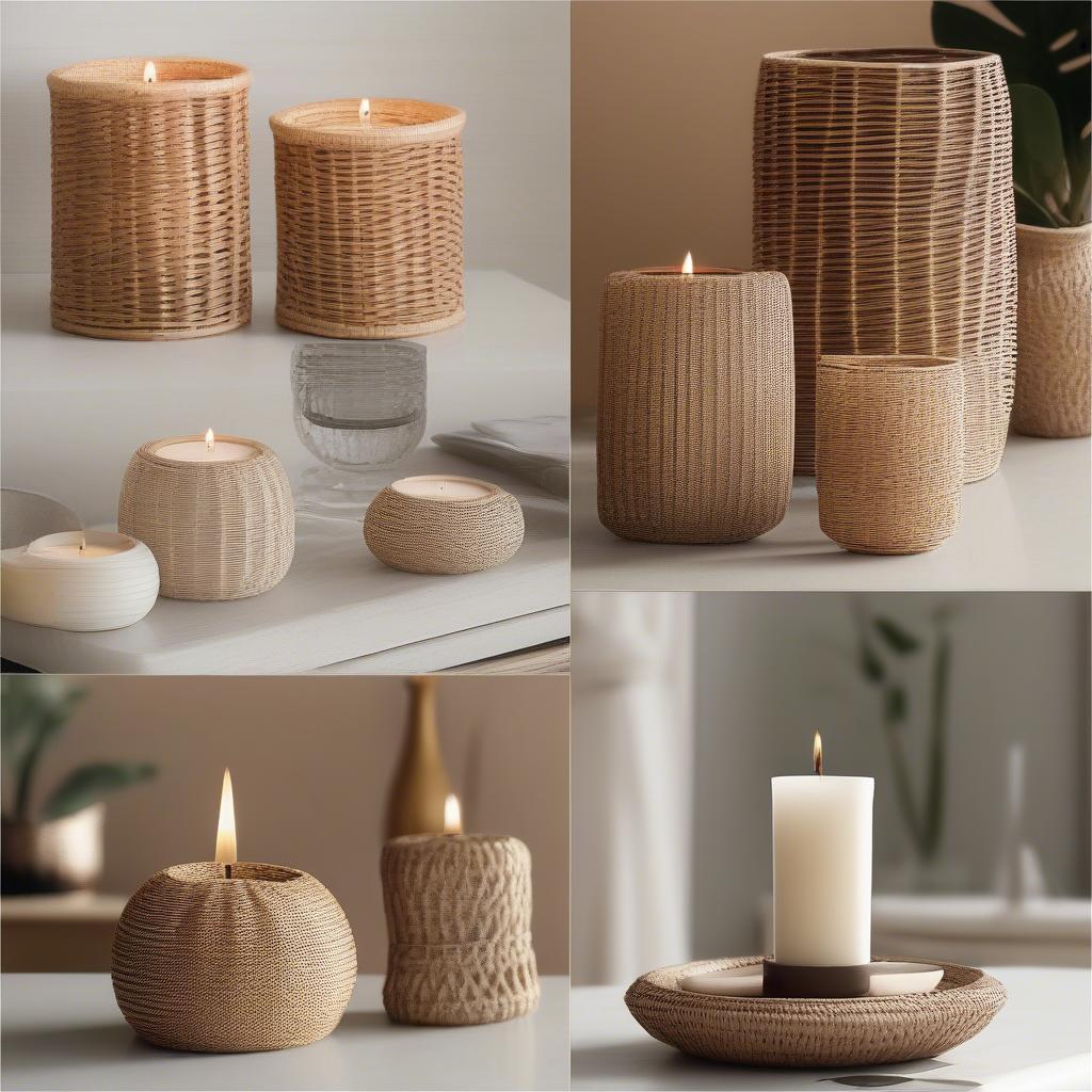 Decorating with Rattan Wicker Candle Holders