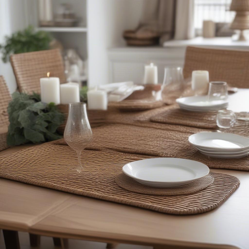 Rattan Wicker Placemats in a Table Setting