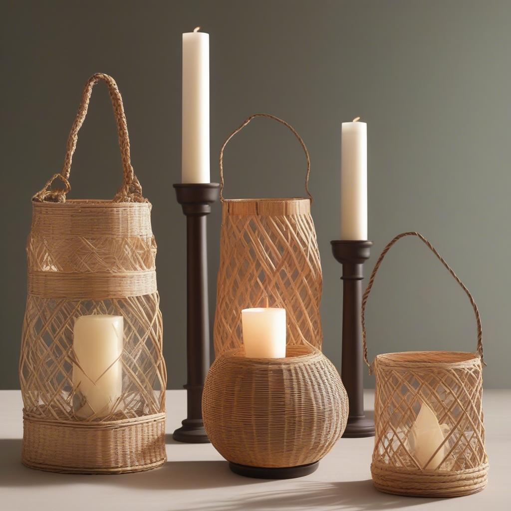 Recalled Wicker, Rattan, and Bamboo Lantern Candle Holders