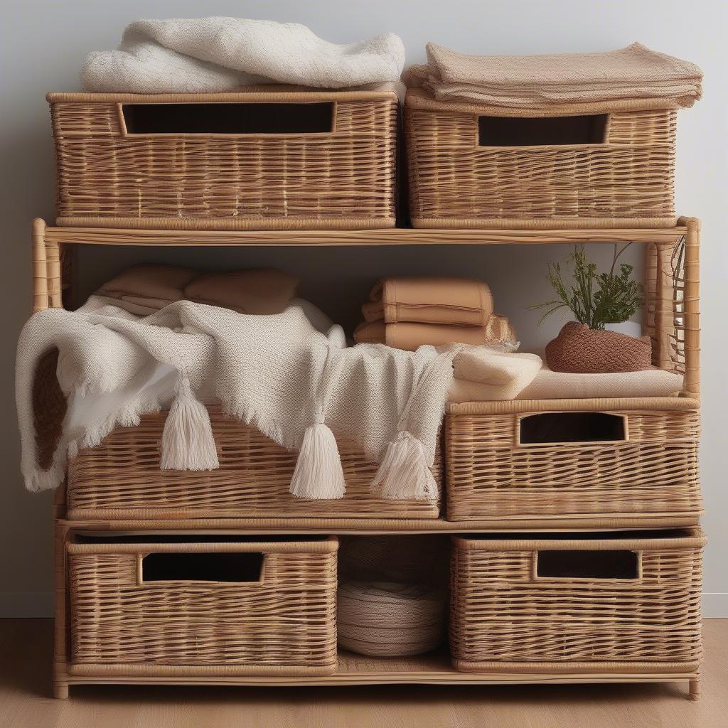 Variety of Rectangle Wicker Storage Baskets