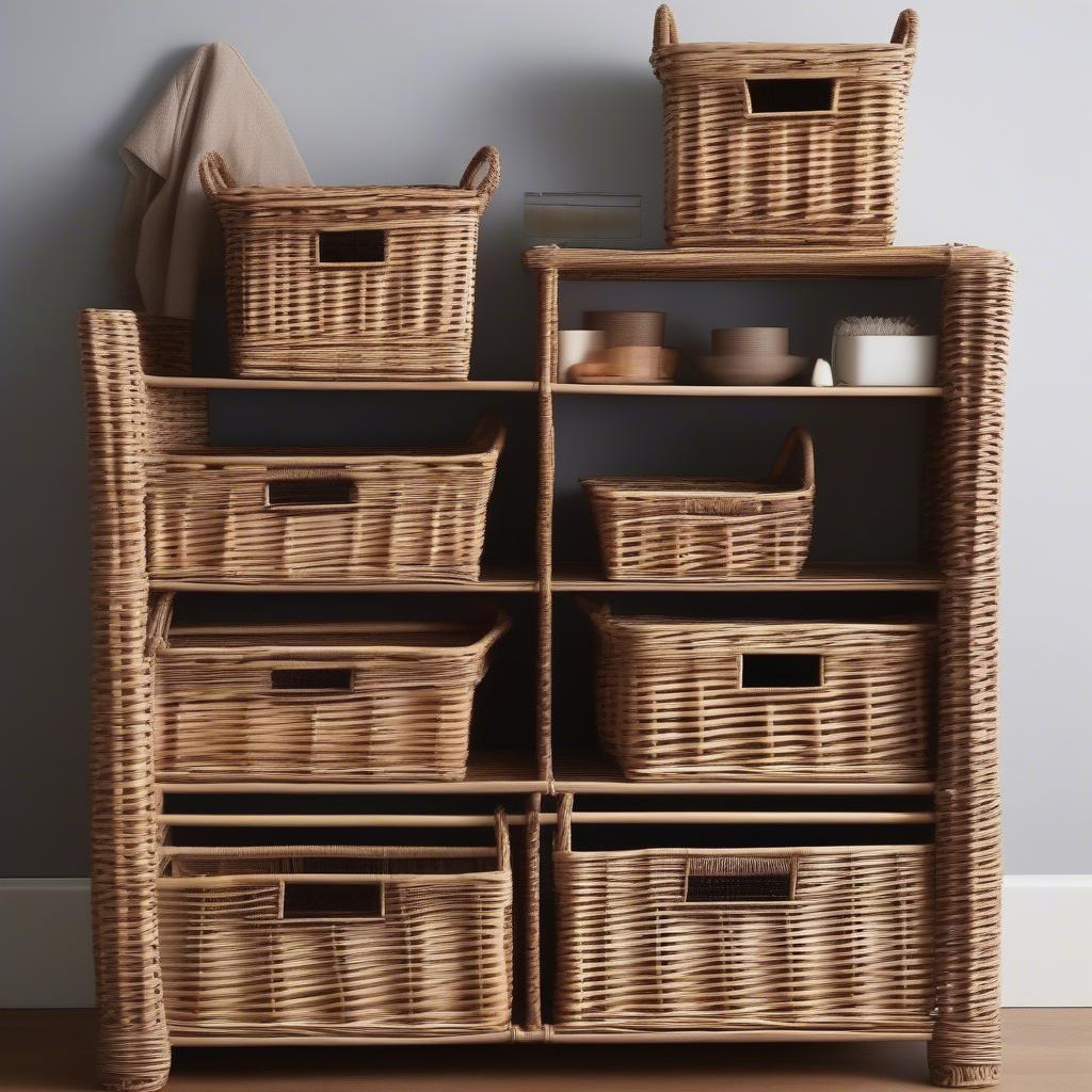 Variety of Rectangular Wicker Baskets