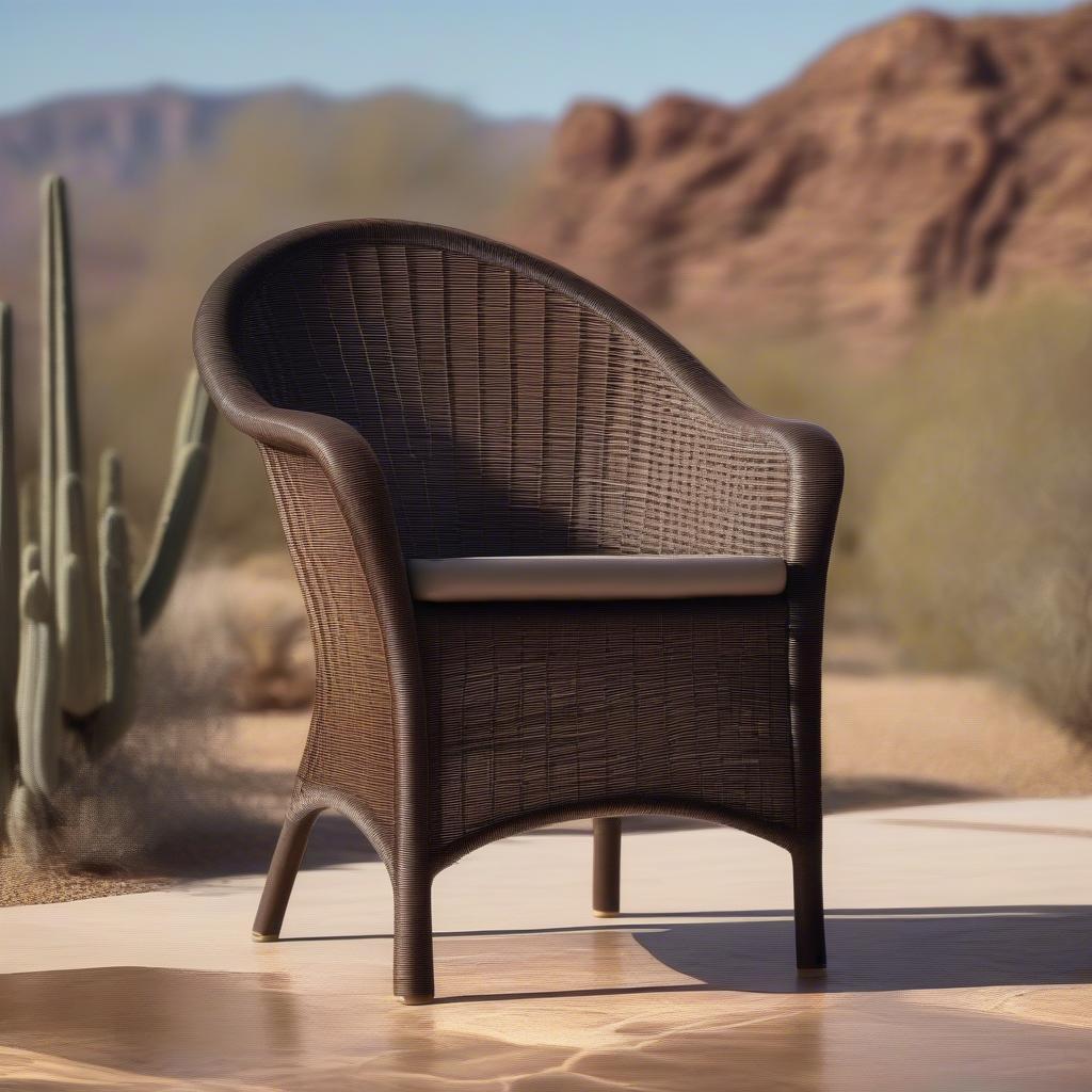 Resin wicker furniture showing signs of sun damage in Arizona