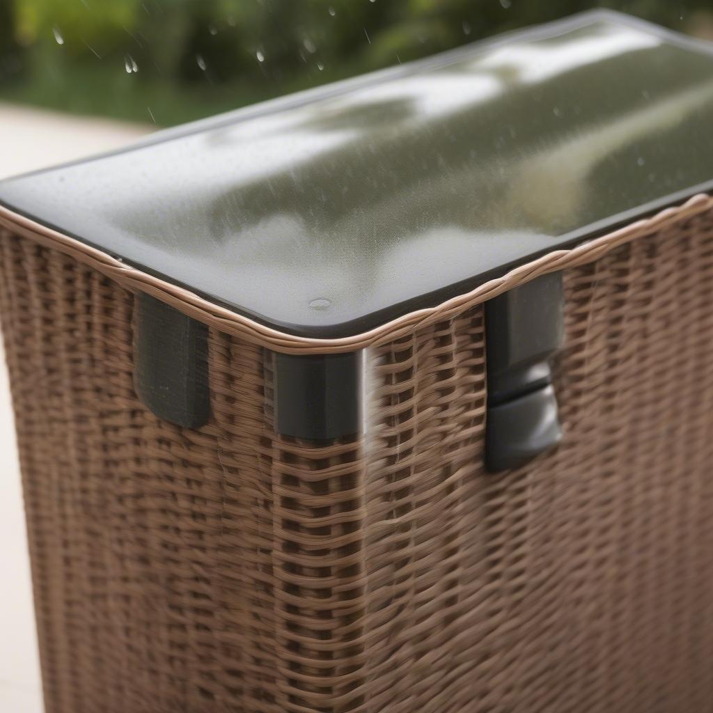 Resin Wicker Deck Box Withstanding Rain and Sun