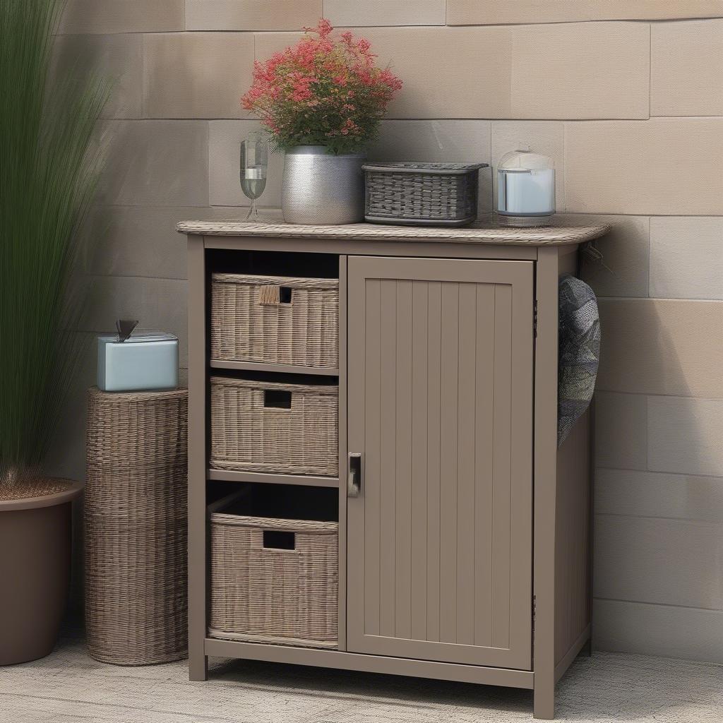 Different Sizes of Resin Wicker Patio Storage Cabinets