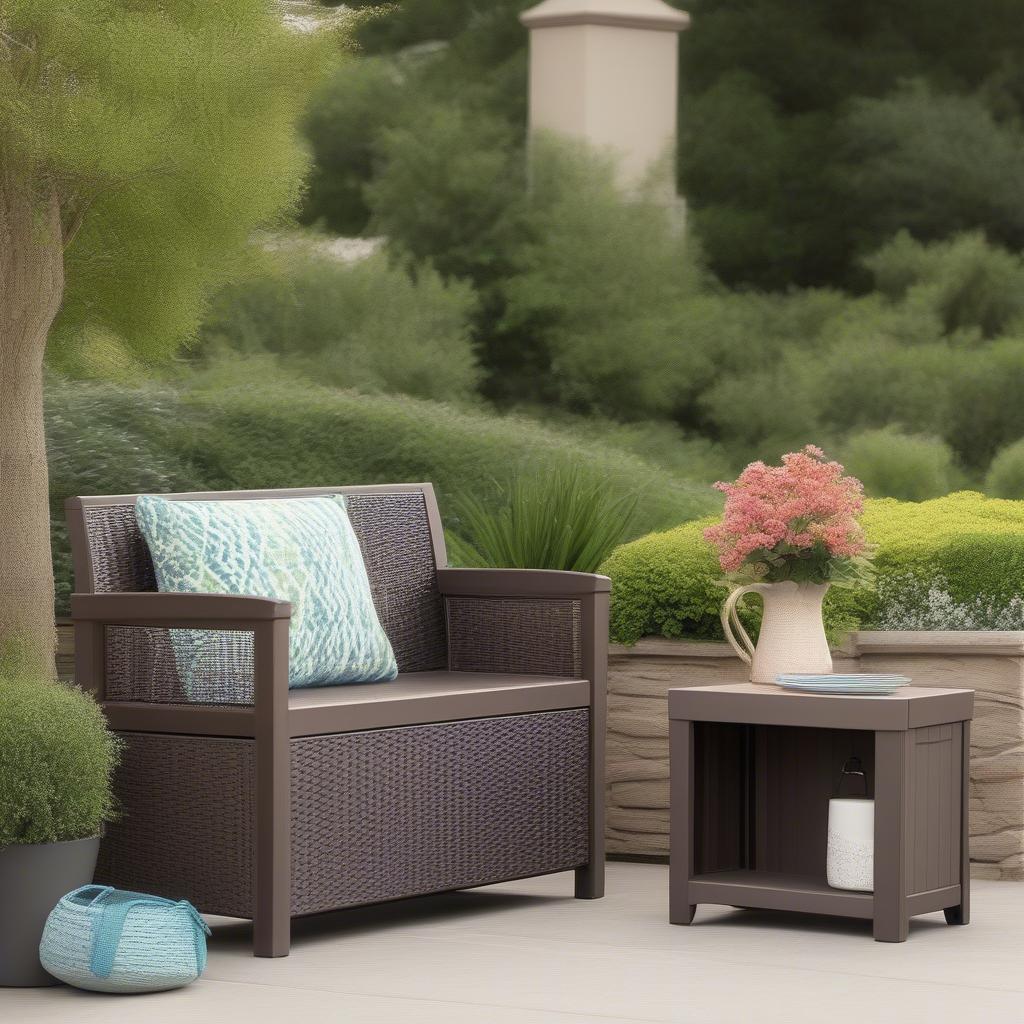 Combining a Resin Wicker Storage Bench with a Deck Box for Optimal Patio Organization