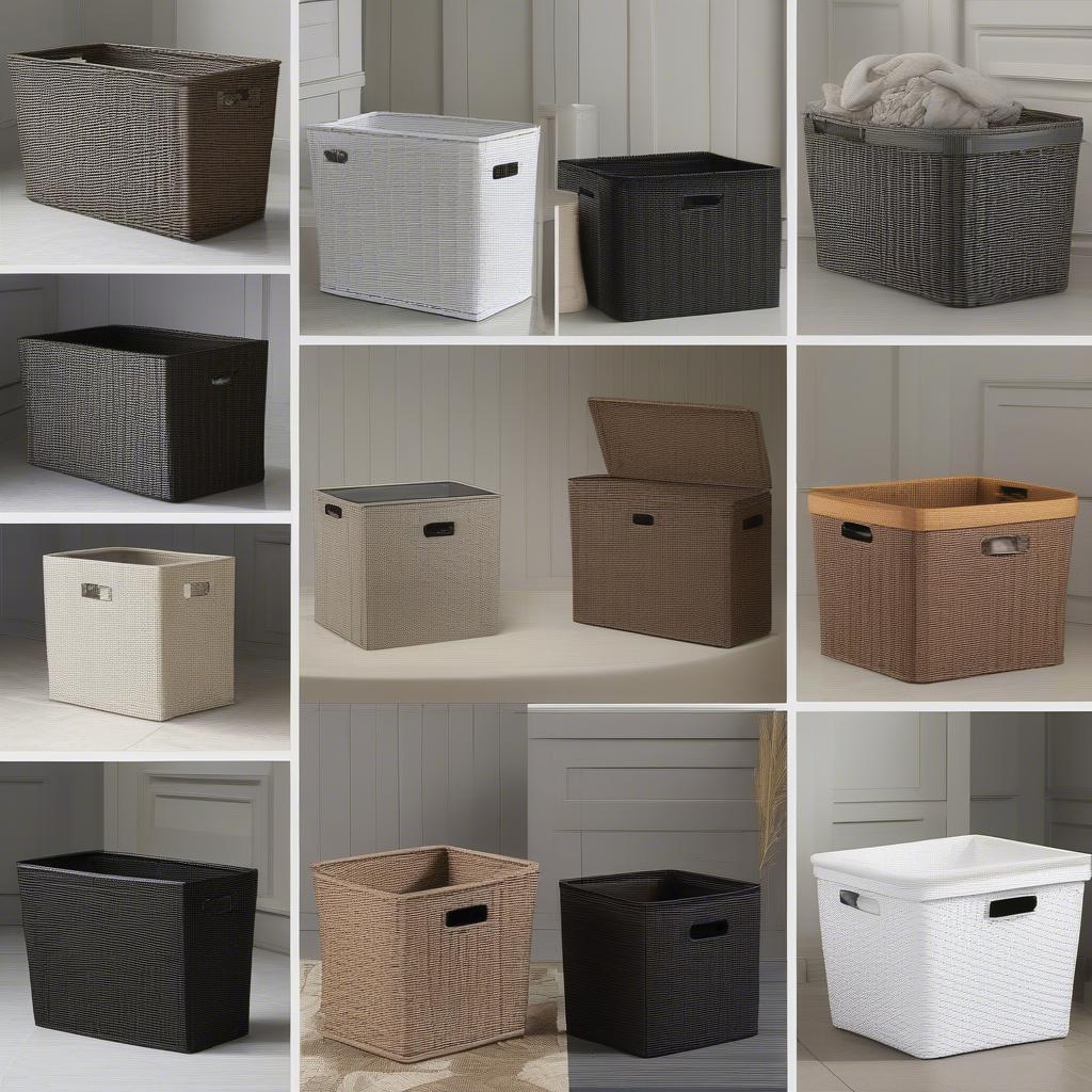 Variety of Resin Wicker Storage Bins