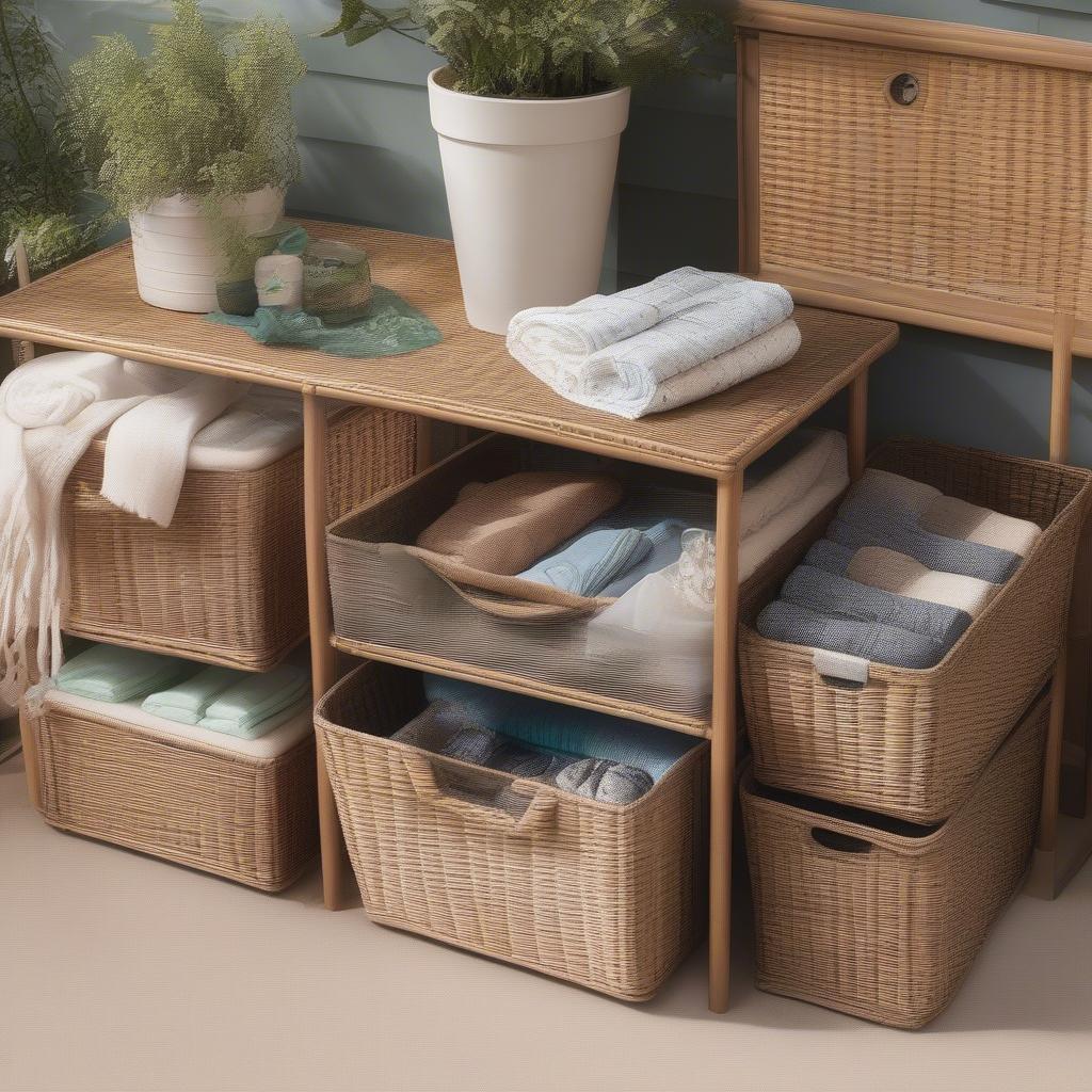 Resin Wicker Storage Organization