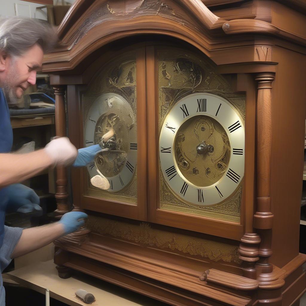 Restoring a Vintage Grandfather Clock Curio Cabinet