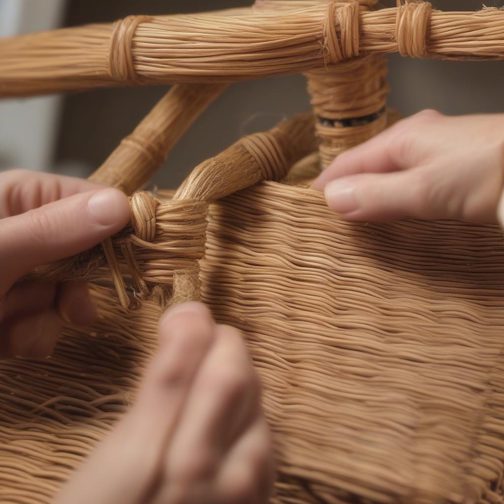 Restoring a vintage wicker towel holder