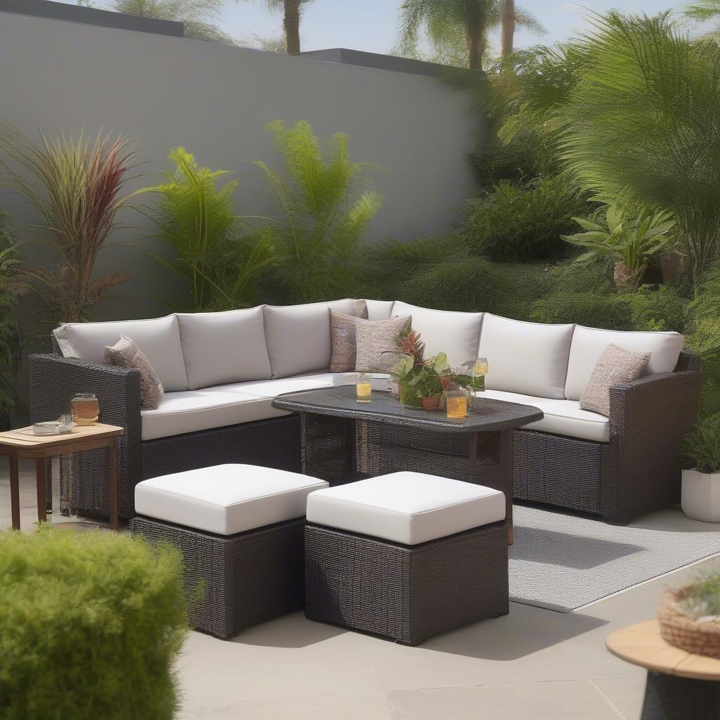 Rio Wicker Set in an Ideal Patio Setting