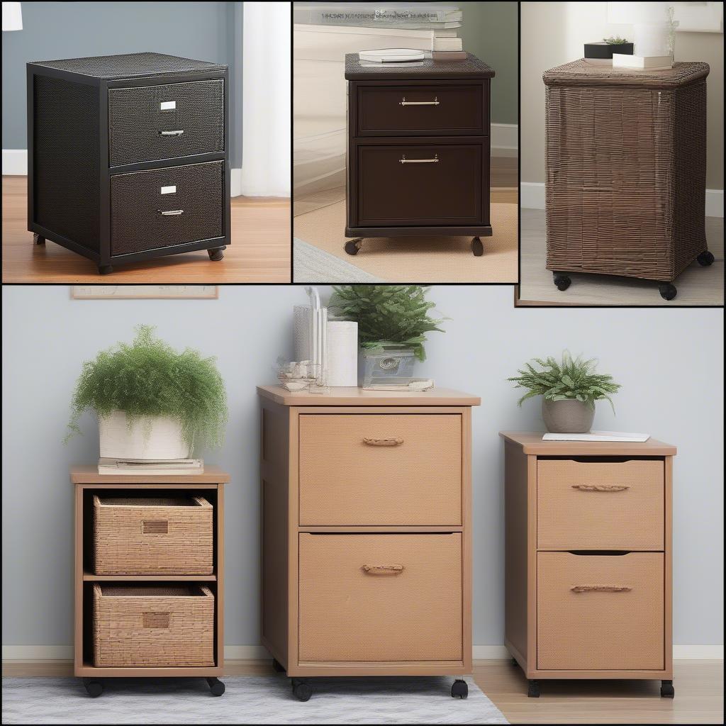 Rolling Wicker File Cabinet Size Options