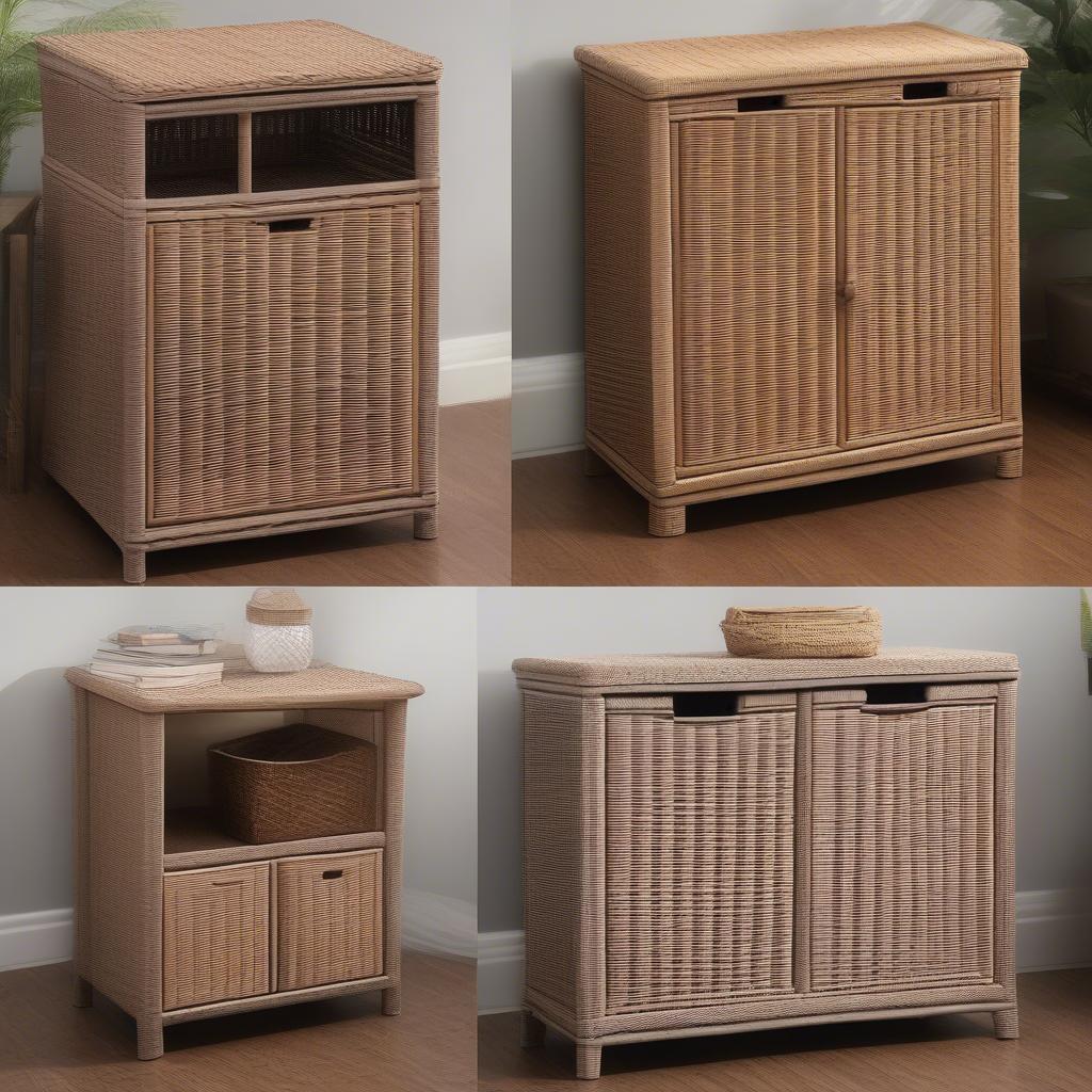 Roth and Allen Wicker Storage Cabinet Sizes