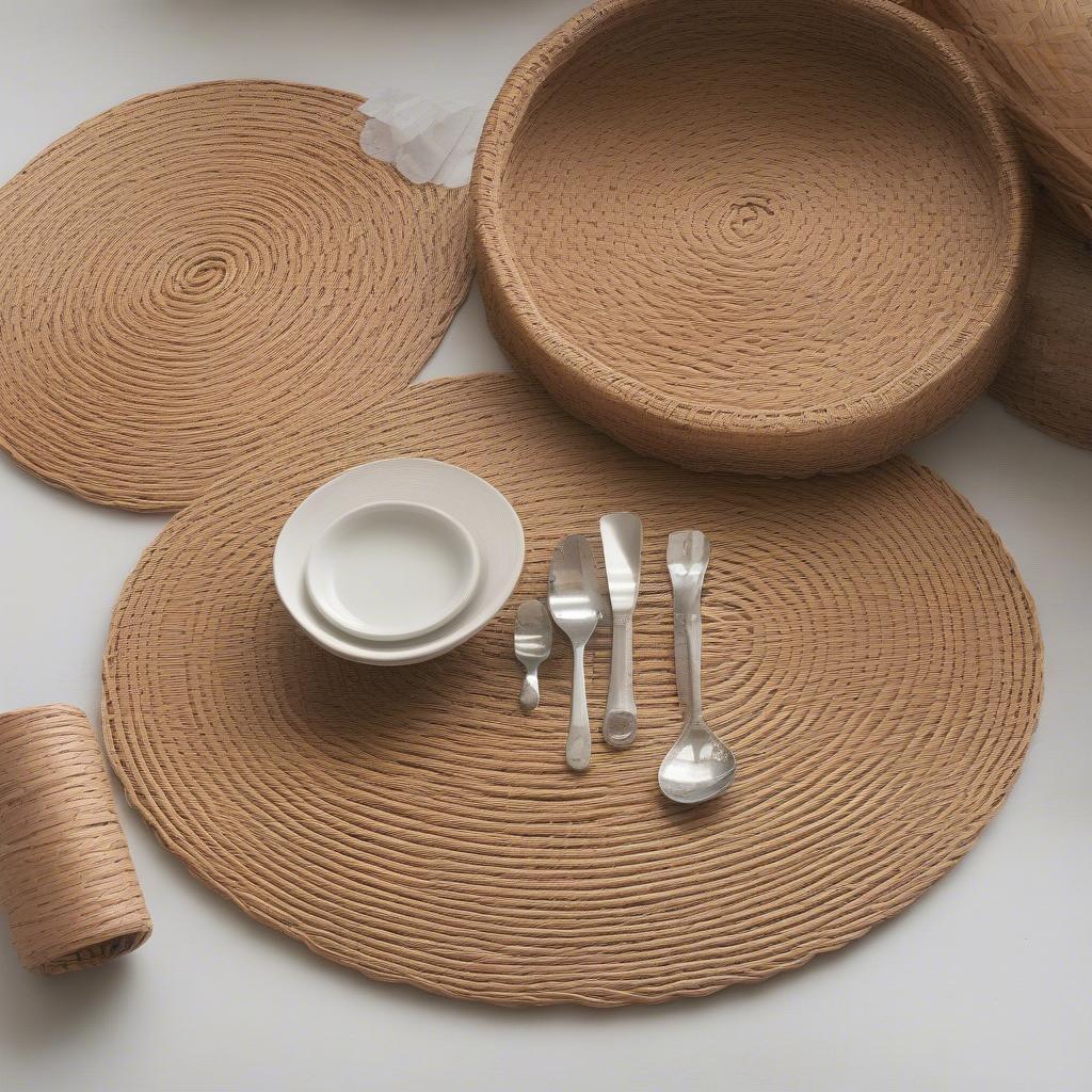 Different Sizes and Shapes of Round Wicker Placemats