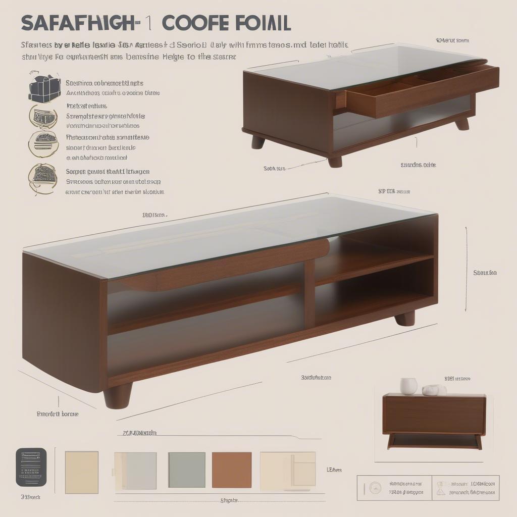 Safavieh Jesse Coffee Table Dimensions