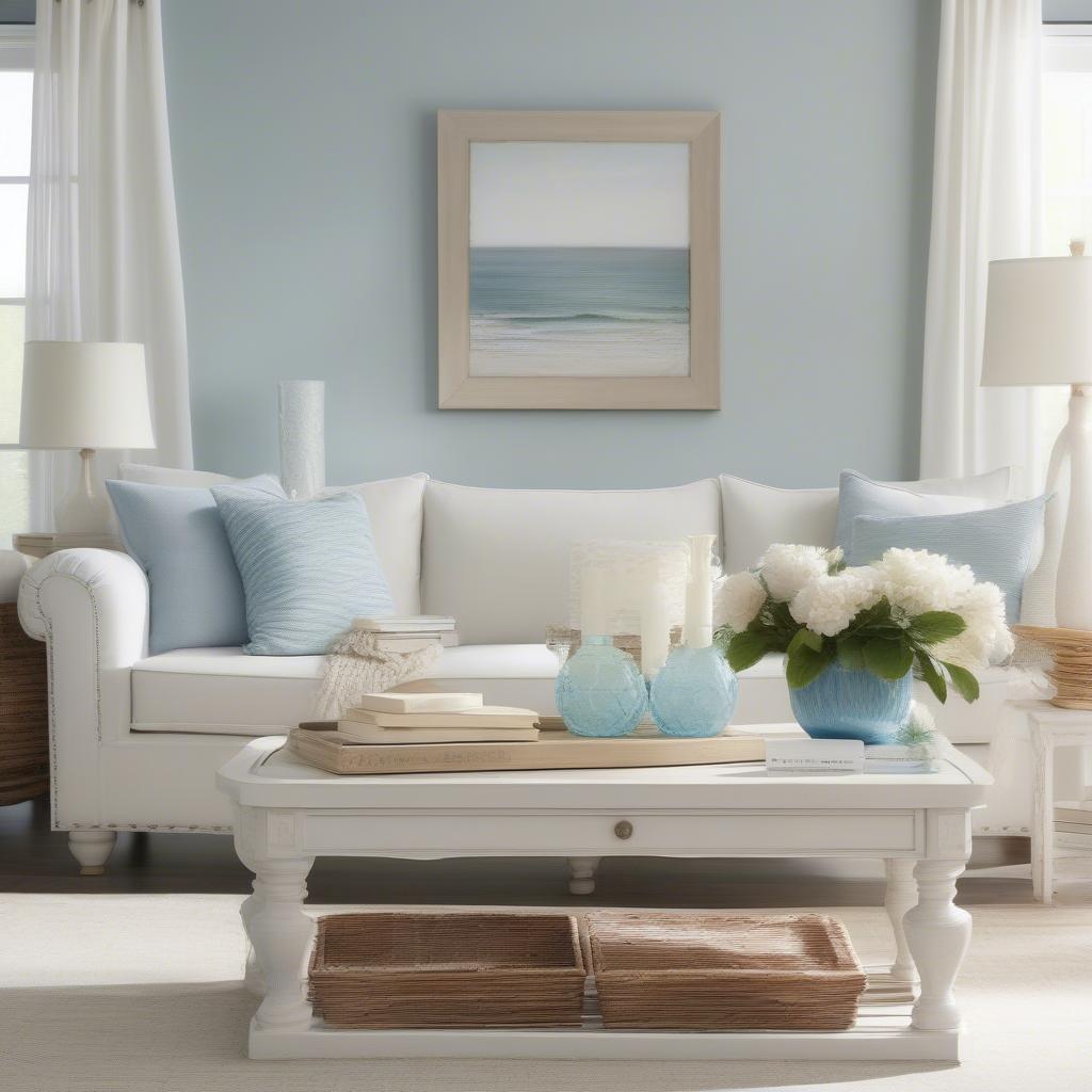 Safavieh Jesse Coffee Table in a Coastal Living Room