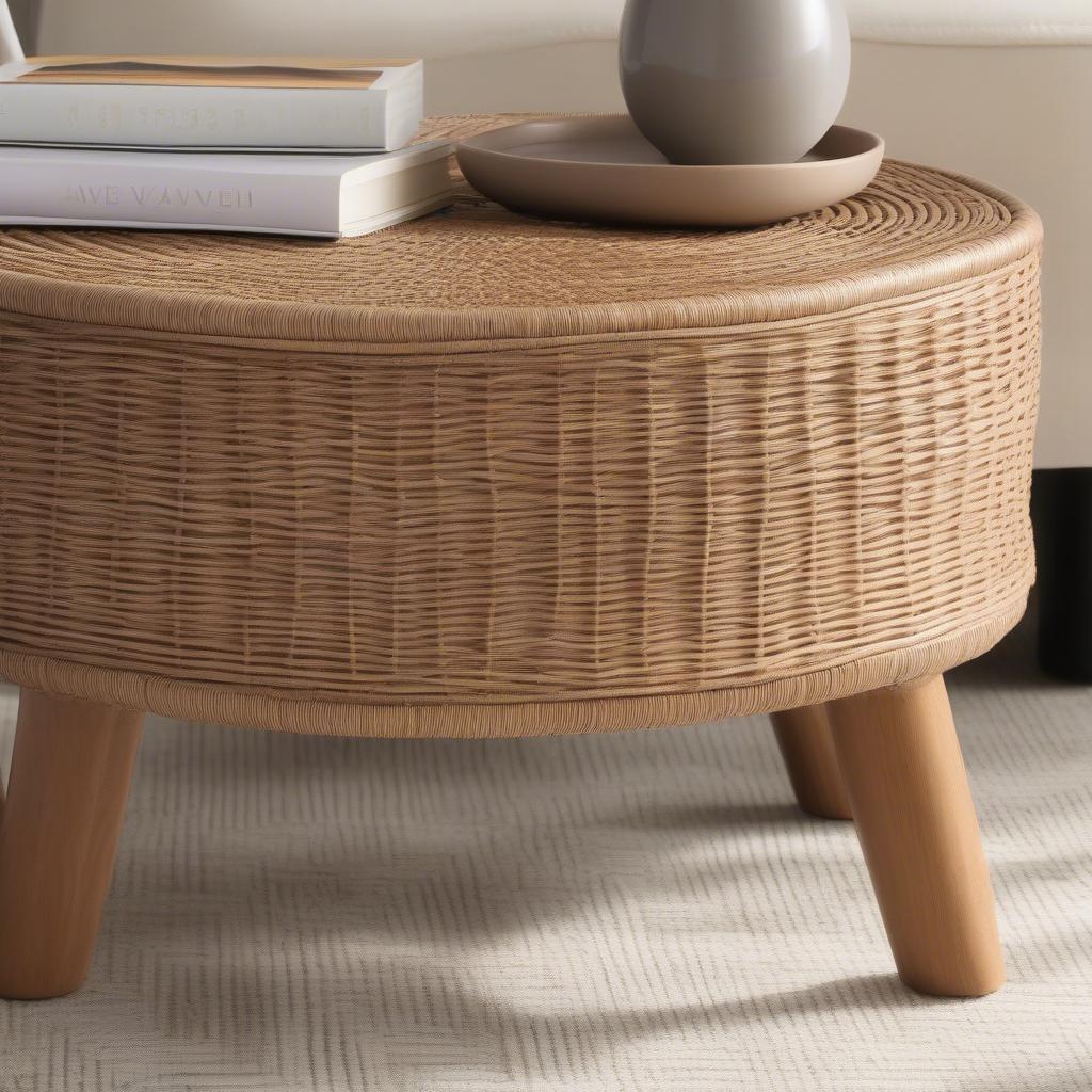 Safavieh Jesse Wicker Coffee Table in Natural Finish