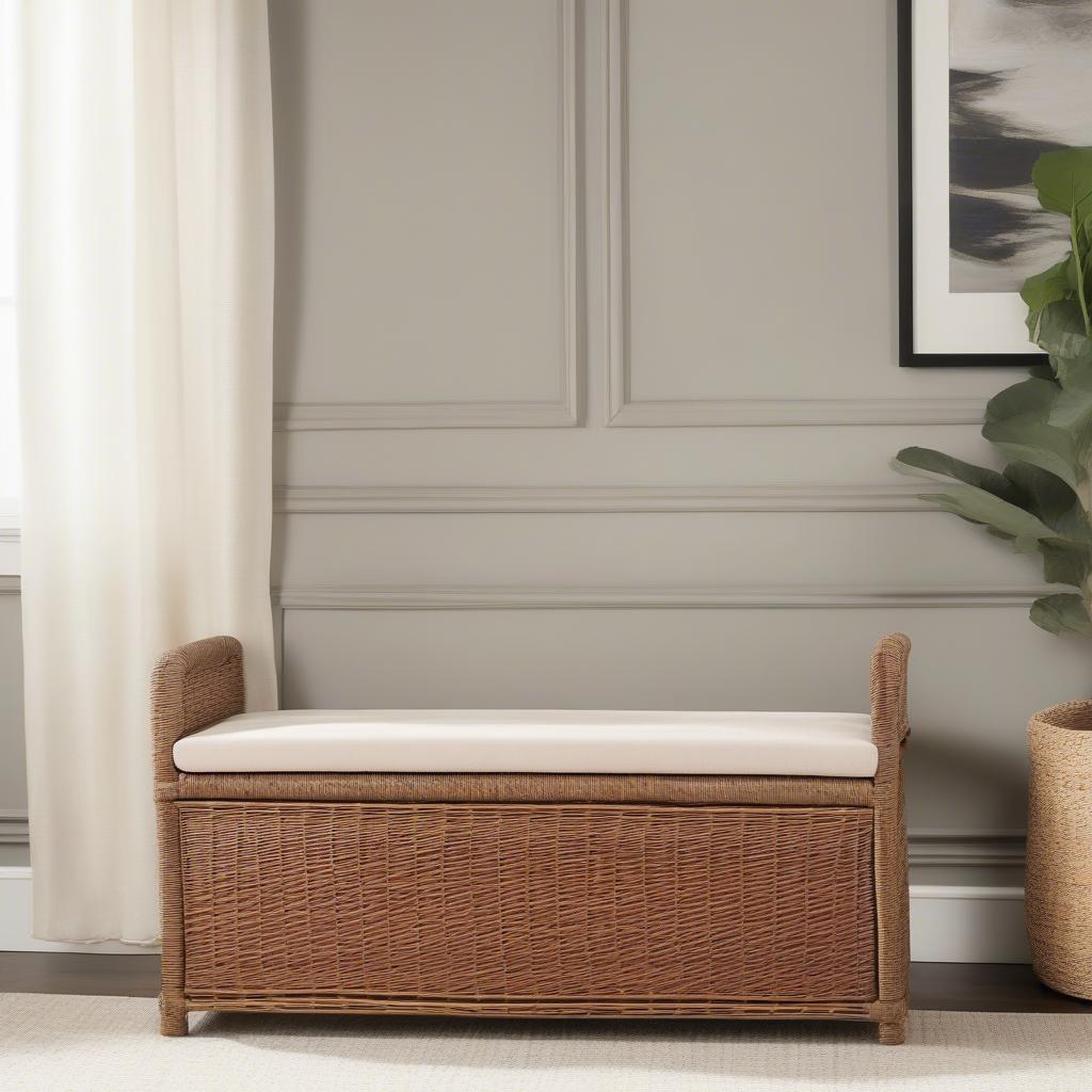 Safavieh Lonan Wicker Storage Bench Overview