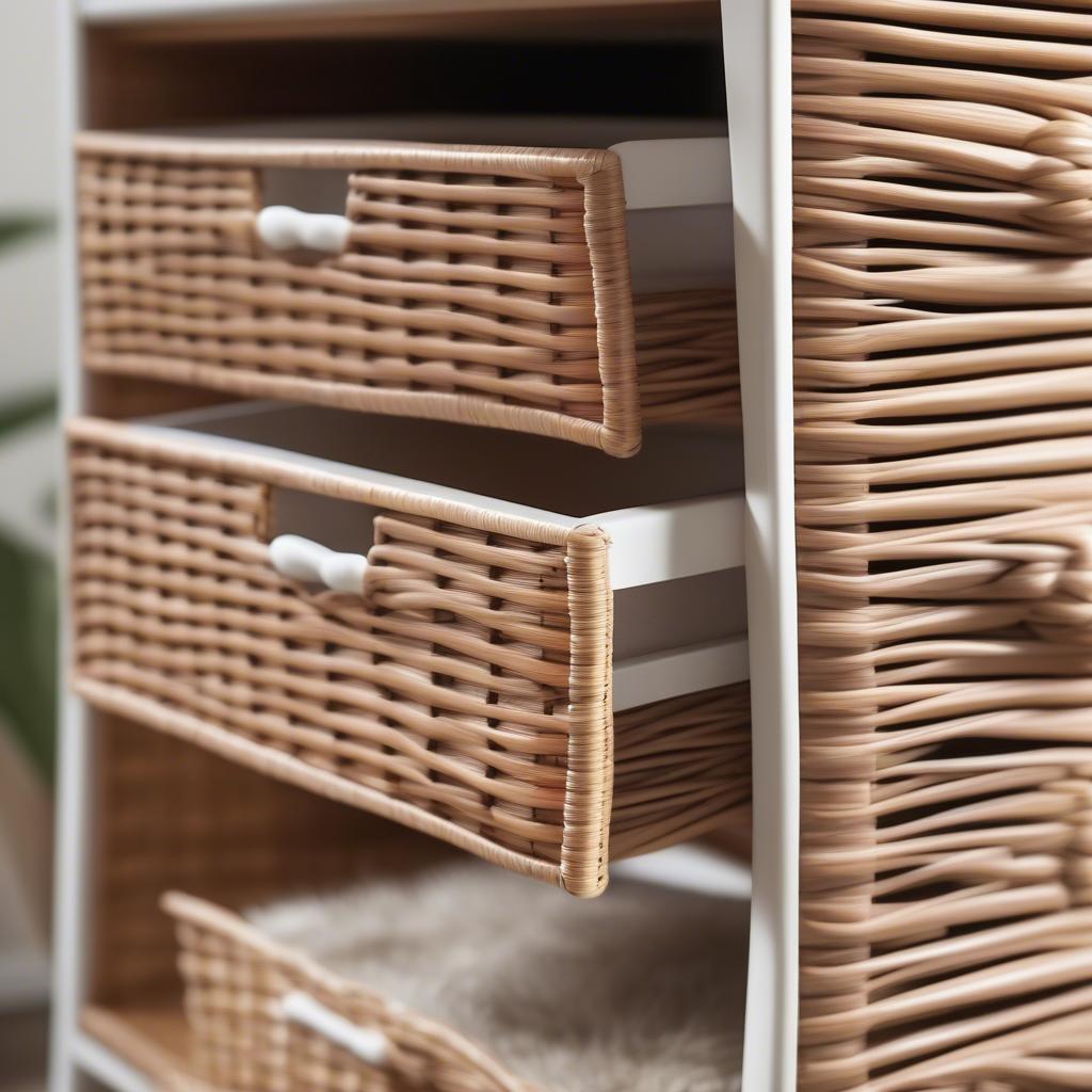 Safavieh Vedette Winter Melody Wicker Basket Storage Tower Design Details