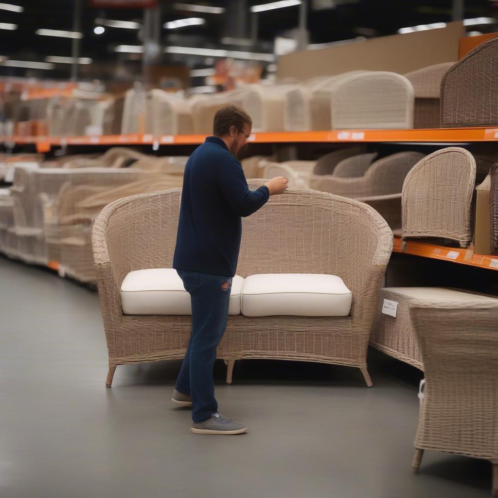 Shopping for a Wicker Outdoor Loveseat at Home Depot