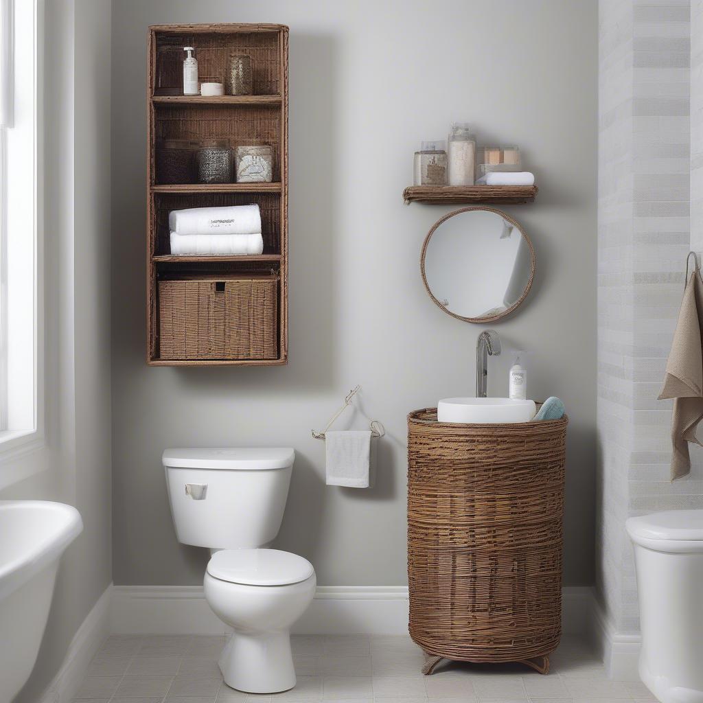 Small Bathroom Wicker Storage Solutions