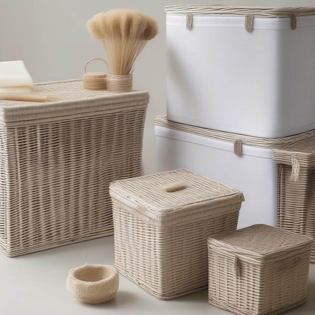 Cleaning and caring for small white wicker storage boxes