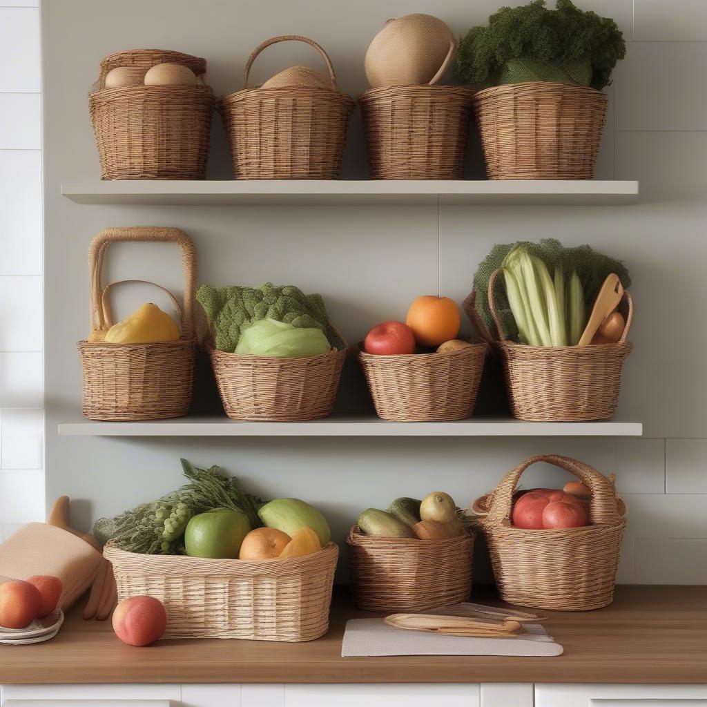 Small Wicker Basket for Kitchen Organization