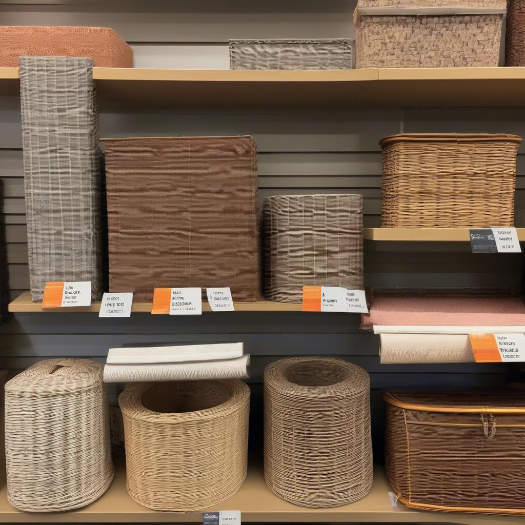 Small Wicker Blinds Display at Big Lots