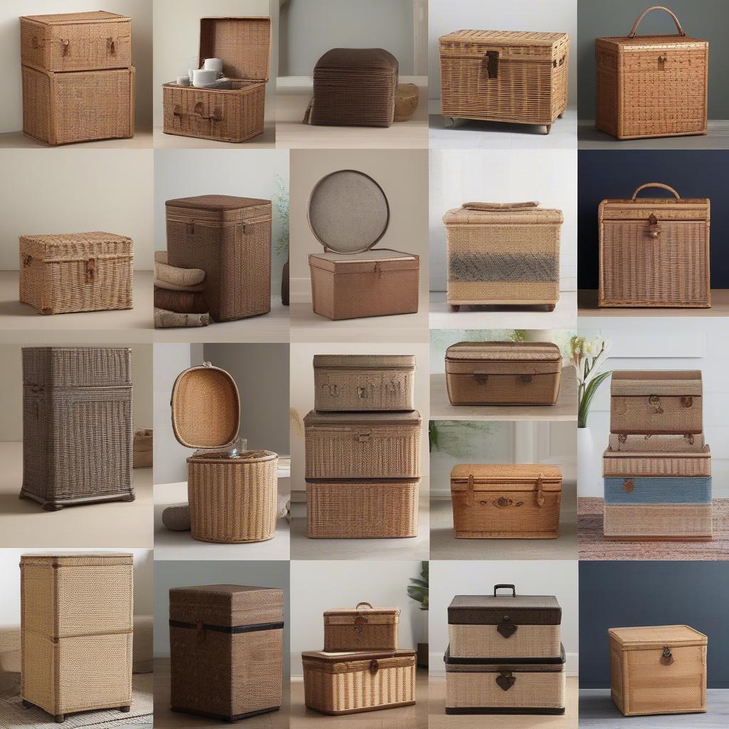 Different Styles of Small Wicker Storage Trunks