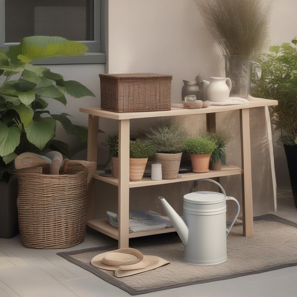 Small Wicker Storage on a Patio, Wayfair Style