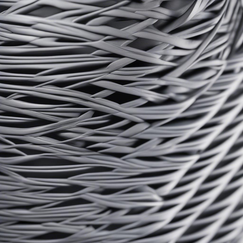 Close-up View of the Starplast Small Grey Wicker Basket's Weave