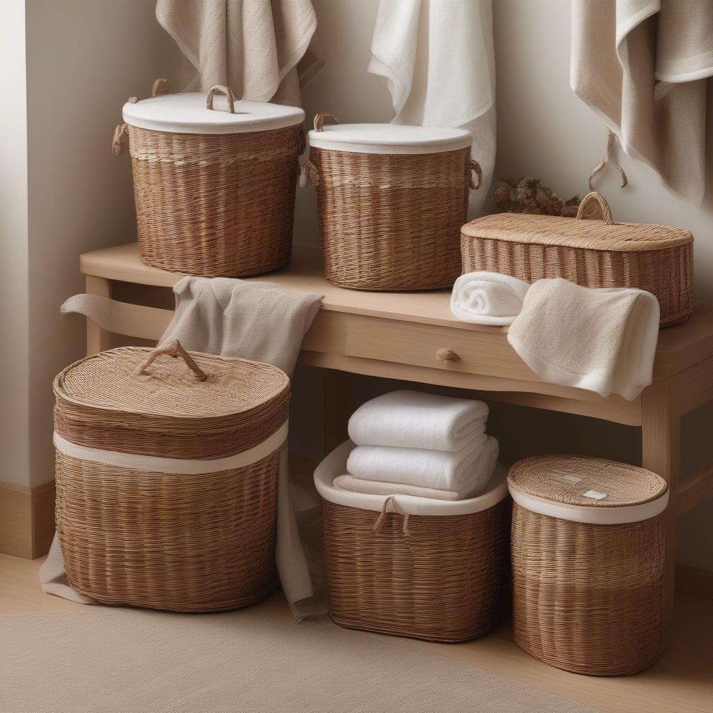 Storage Wicker Basket Sizes and Shapes