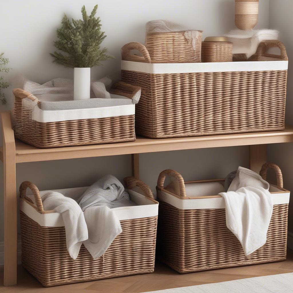 Storageworks Rectangular Wicker Storage Baskets in Various Sizes